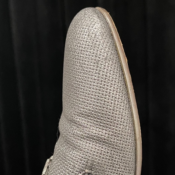 Chanel CC Logo Metallic Loafers Moccasins Size 38 - Picture 7 of 9